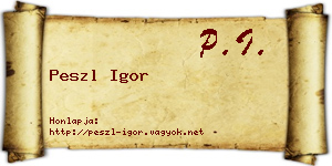 Peszl Igor névjegykártya